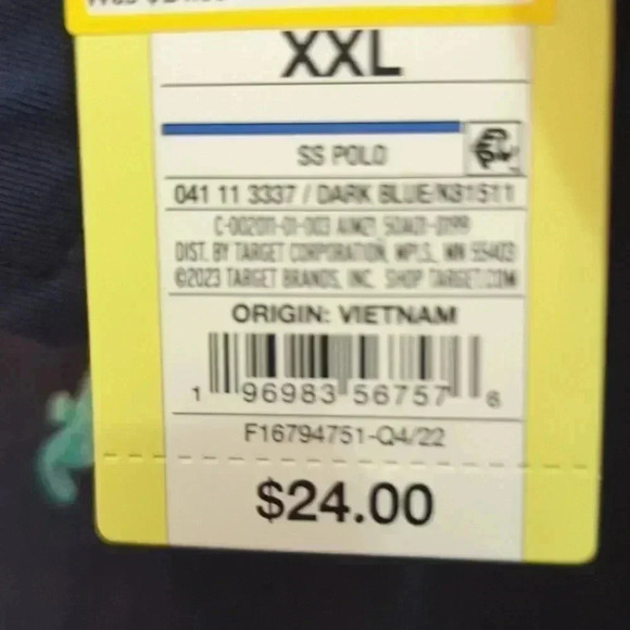 All in Motion Navy Blue, New - Men's Short Sleeve Polo Shirt - Picture 4 of 5